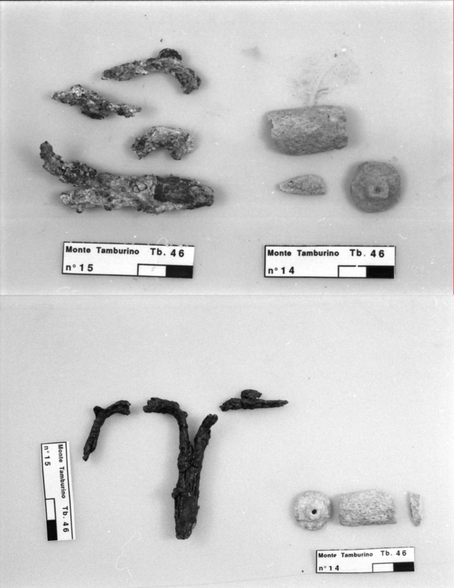 capocchia d'osso della rocca, cimasa di candelabro in ferro prima del restauro